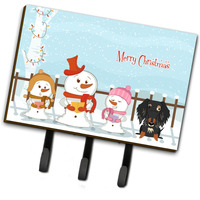 "Caroline's Treasures Merry Christmas Carolers Wire Haired Dachshund Dapple Leash or Key Holder BB2459TH68, Triple, Multicolor"