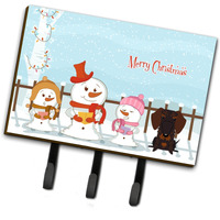 "Caroline's Treasures Christmas Carolers Merry Wire Haired Dachshund Chocolate Leash or Key Holder BB2460TH68, Triple"