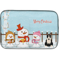 "Caroline's Treasures Merry Christmas Carolers Bull Terrier Dish Drying Mat, 14"" x 21"""