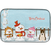 "Caroline's Treasures Merry Christmas Carolers Bull Terrier Dark Brindle Dish Drying Mat, 14"" x 21"""