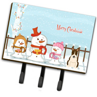 "Caroline's Treasures Merry Christmas Carolers Bull Terrier Dark Brindle Leash or Key Holder BB2467TH68, Triple, Multicolor"
