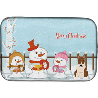 "Caroline's Treasures Merry Christmas Carolers Bull Terrier Brindle Dish Drying Mat, 14"" x 21"""