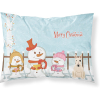 Caroline's Treasures Christmas Carolers Merry Bull Terrier White Fabric Standard Pillowcase BB2469PILLOWCASE