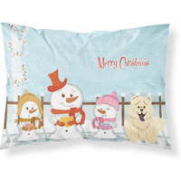 "Caroline's Treasures Merry Christmas Carolers Chow White Fabric Standard Pillowcase BB2471PILLOWCASE, Multicolor"