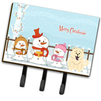 "Caroline's Treasures Merry Christmas Carolers Chow White Leash or Key Holder BB2471TH68, Triple, Multicolor"