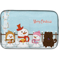 "Caroline's Treasures Merry Christmas Carolers Chow Chocolate Dish Drying Mat, 14"" x 21"""