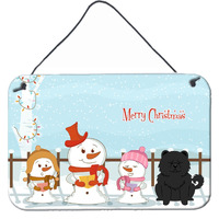 "Caroline's Treasures Christmas Carolers Merry Chow Black Wall or Door Hanging Prints BB2474DS812, 8"" x 12"""