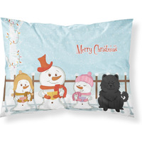 "Caroline's Treasures Merry Christmas Carolers Chow Black Fabric Standard Pillowcase BB2474PILLOWCASE, Multicolor"