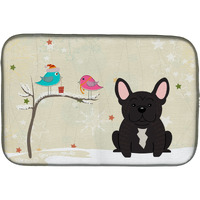 "Caroline's Treasures Christmas Presents Between Friends French Bulldog Brindle Dish Drying Mat, 14"" x 21"""