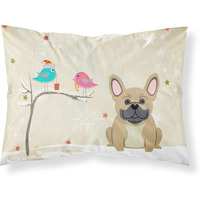 Caroline's Treasures Christmas Presents Friends French Bulldog Cream Fabric Standard Pillowcase BB2482PILLOWCASE
