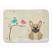 "Caroline's Treasures Christmas French Bulldog Cream Floor Mat, 19"" x 27"", Multicolor"