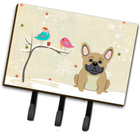 "Caroline's Treasures Christmas Presents between Friends French Bulldog Cream Leash or Key Holder BB2482TH68, Triple, Multicolor"