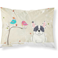 Caroline's Treasures Christmas Presents Friends French Bulldog Piebald Fabric Standard Pillowcase BB2483PILLOWCASE