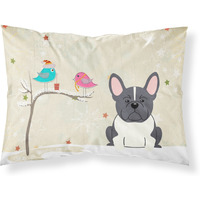Caroline's Treasures Christmas Presents Friends French Bulldog Black White Fabric Standard Pillowcase BB2484PILLOWCASE