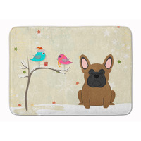 "Caroline's Treasures Christmas French Bulldog Brown Floor Mat, 19"" x 27"", Multicolor"
