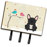 "Caroline's Treasures Christmas Presents Friends French Bulldog Black Leash or Key Holder BB2486TH68, Triple"