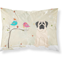 "Caroline's Treasures Christmas Presents between Friends Mastiff White Fabric Standard Pillowcase BB2489PILLOWCASE, Multicolor"