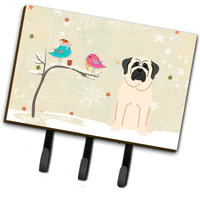 "Caroline's Treasures Christmas Presents Friends Mastiff White Leash or Key Holder BB2489TH68, Triple"