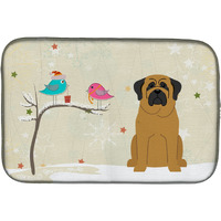 "Caroline's Treasures Christmas Presents Between Friends Mastiff Dish Drying Mat, 14"" x 21"""