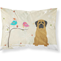 "Caroline's Treasures Christmas Presents between Friends Mastiff Fabric Standard Pillowcase BB2490PILLOWCASE, Multicolor"