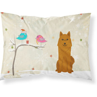 "Caroline's Treasures Christmas Presents between Friends Karelian Bear Dog Fabric Standard Pillowcase BB2494PILLOWCASE, Multicolor"