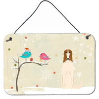 "Caroline's Treasures Christmas Presents Friends Borzoi Wall or Door Hanging Prints BB2495DS812, 8"" x 12"""