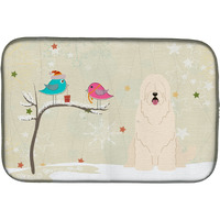 "Caroline's Treasures Christmas Presents Between Friends South Russian Sheepdog Dish Drying Mat, 14"" x 21"""