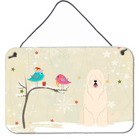 "Caroline's Treasures Christmas Presents between Friends South Russian Sheepdog Wall or Door Hanging Prints BB2496DS812, 8"" x 12"", Multicolor"