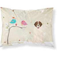 "Caroline's Treasures Christmas Presents between Friends Moscow Watchdog Fabric Standard Pillowcase BB2499PILLOWCASE, Multicolor"
