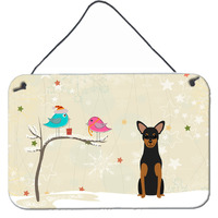 "Caroline's Treasures Christmas Presents Friends Manchester Terrier Wall or Door Hanging Prints BB2500DS812, 8"" x 12"""