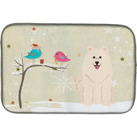 "Caroline's Treasures Christmas Presents between Friends Samoyed Dish Drying Mat, 14"" x 21"""
