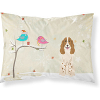 "Caroline's Treasures Christmas Presents between Friends Russian Spaniel Fabric Standard Pillowcase BB2503PILLOWCASE, Multicolor"