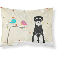 Caroline's Treasures Christmas Presents Friends Schnauzer Salt and Pepper Fabric Standard Pillowcase BB2505PILLOWCASE