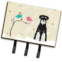 "Caroline's Treasures Christmas Presents Friends Standard Schnauzer Salt and Pepper Leash or Key Holder BB2505TH68, Triple"