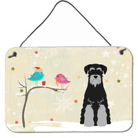 "Caroline's Treasures Christmas Presents Friends Standard Schnauzer Black Grey Wall or Door Hanging Prints BB2506DS812, 8"" x 12"""