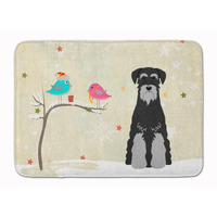 "Caroline's Treasures Christmas Standard Schnauzer Black Grey Floor Mat, 19"" x 27"", Multicolor"