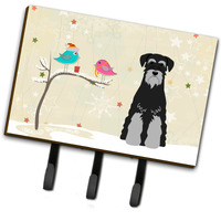 "Caroline's Treasures Christmas Presents Friends Standard Schnauzer Black Grey Leash or Key Holder BB2506TH68, Triple"