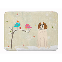 "Caroline's Treasures Christmas Presents Friend Saint Bernard Floor Mat, 19"" x 27"", Multicolor"