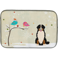 "Caroline's Treasures Christmas Presents Between Friends Bernese Mountain Dog Dish Drying Mat, 14"" x 21"""