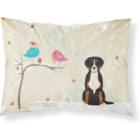 Caroline's Treasures Christmas Presents Friends Greater Swiss Mountain Dog Fabric Standard Pillowcase BB2509PILLOWCASE