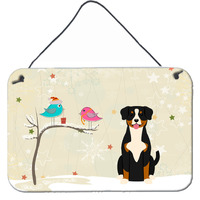 "Caroline's Treasures Christmas Presents between Friends Entlebucher Wall or Door Hanging Prints BB2510DS812, 8"" x 12"", Multicolor"