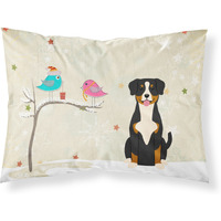 Caroline's Treasures Christmas Presents Friends Entlebucher Fabric Standard Pillowcase BB2510PILLOWCASE