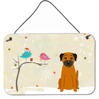"Caroline's Treasures Christmas Presents Friends Border Terrier Wall or Door Hanging Prints BB2511DS812, 8"" x 12"""