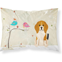 Caroline's Treasures Christmas Presents Friends Beagle Tricolor Fabric Standard Pillowcase BB2512PILLOWCASE