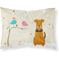 "Caroline's Treasures Christmas Presents between Friends Airedale Fabric Standard Pillowcase BB2513PILLOWCASE, Multicolor"
