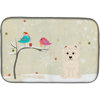 "Caroline's Treasures Christmas Presents Between Friends Wes tie Dish Drying Mat, 14"" x 21"""