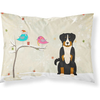 Caroline's Treasures Christmas Presents Friends Appenzeller Sennenhund Fabric Standard Pillowcase BB2515PILLOWCASE