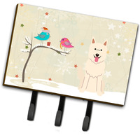 "Caroline's Treasures Christmas Presents between Friends White German Shepherd Leash or Key Holder BB2517TH68, Triple, Multicolor"