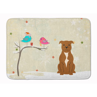 "Caroline's Treasures Christmas Bull Terrier Brown Floor Mat, 19"" x 27"", Multicolor"
