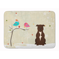 "Caroline's Treasures Christmas Bull Terrier Chocolate Floor Mat, 19"" x 27"", Multicolor"